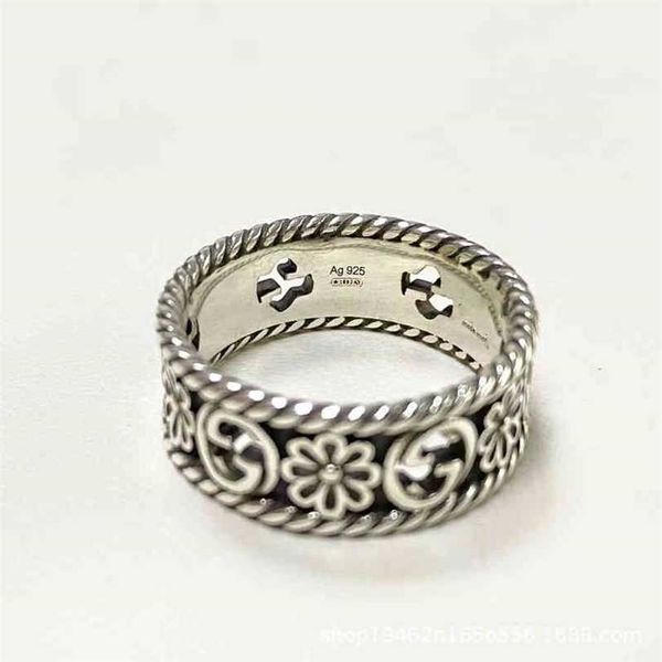 2023 designer new gujia mingchi hollow carved double skeleton little flower couple wide and narrow ring male, Silver
2023 designer new gujia mingchi hollow carved double skeleton little flower couple wide and narrow ring male, Silver