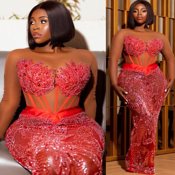 2023 arabic aso ebi red sheath prom dresses see through luxurious evening formal party second reception birthday engagement gowns dress zj60, Black
2023 arabic aso ebi red sheath prom dresses see through luxurious evening formal party second reception birthday engagement gowns dress zj60, Black
