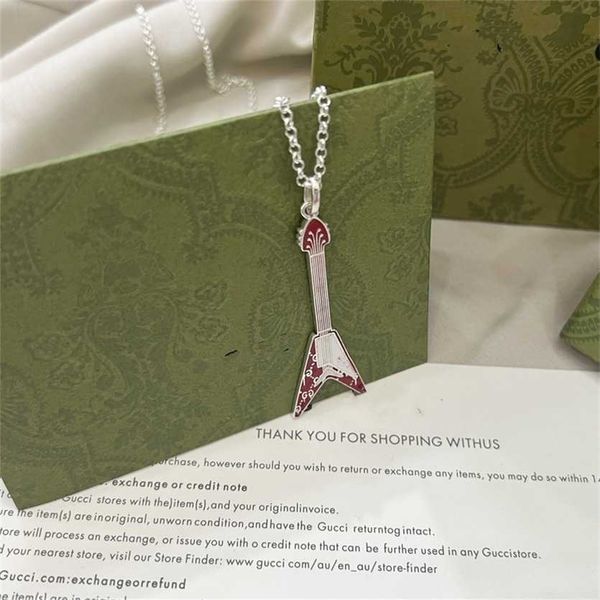 2023 designer new jewelry silver ghost electric guitar punk necklace simple and versatile valentine's day gift, Black
2023 designer new jewelry silver ghost electric guitar punk necklace simple and versatile valentine's day gift, Black