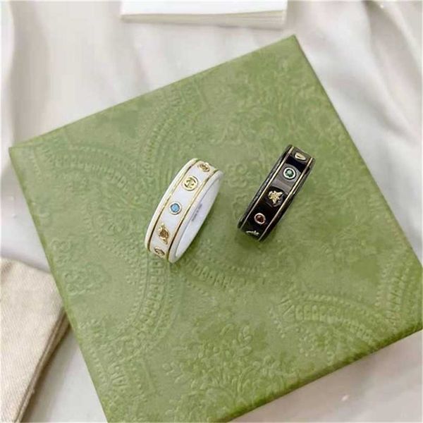 2023 designer new fashion jewelry fearless black and white ceramic ring 18k bee double star couple ring, Silver
2023 designer new fashion jewelry fearless black and white ceramic ring 18k bee double star couple ring, Silver