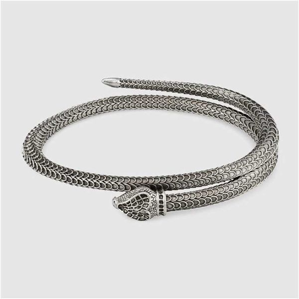 2023 designer new fashion gujia thai silver bracelet tail snake male and female lovers punk bracelet open mouth jewelry, Black
2023 designer new fashion gujia thai silver bracelet tail snake male and female lovers punk bracelet open mouth jewelry, Black