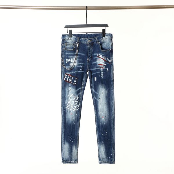 men's jeans luxury designer stripe hole dot denim tears men's feet jeans motorcycle designer jeans embroidery pants fashion hole p, Blue
men's jeans luxury designer stripe hole dot denim tears men's feet jeans motorcycle designer jeans embroidery pants fashion hole p, Blue