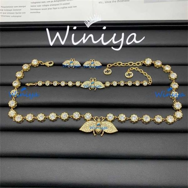 2023 designer new jewelry bee set gu family letters personalized necklace bracelet earrings fashion, Silver
2023 designer new jewelry bee set gu family letters personalized necklace bracelet earrings fashion, Silver