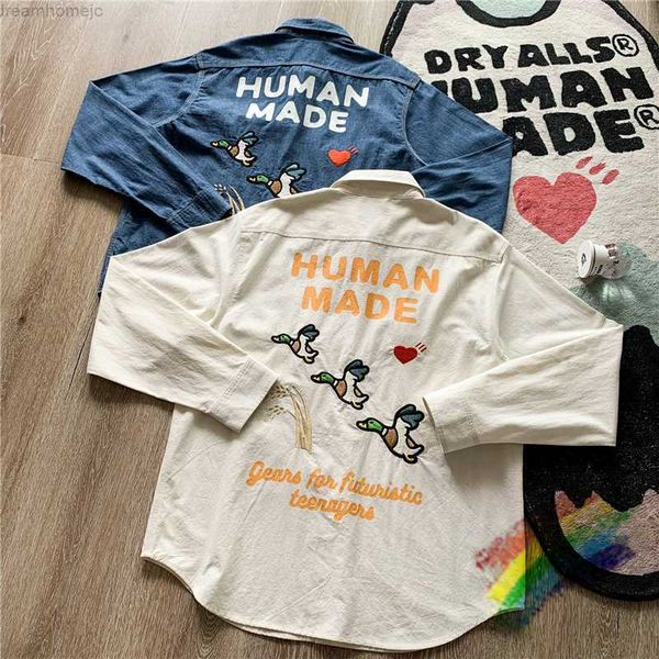 embroidered flying duck human made denim shirt men women 1 1 qualit tees human made shirts 0318, White;black
embroidered flying duck human made denim shirt men women 1 1 qualit tees human made shirts 0318, White;black