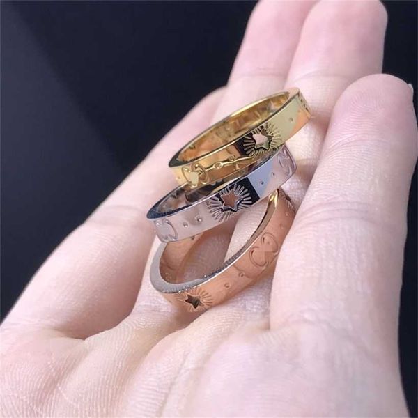 2023 designer new jewelry hollow star couple ring v plating 18k rose gold cnc technology, Silver
2023 designer new jewelry hollow star couple ring v plating 18k rose gold cnc technology, Silver