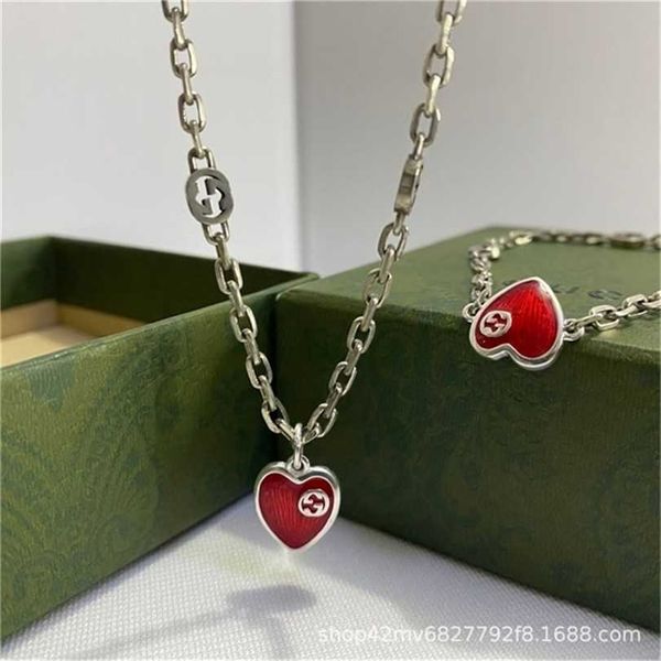 2023 designer new fashion jewelry gujia double enamel necklace bracelet used glue dropping red love peach heart clavicle chain for men and w, Silver
2023 designer new fashion jewelry gujia double enamel necklace bracelet used glue dropping red love peach heart clavicle chain for men and w, Silver