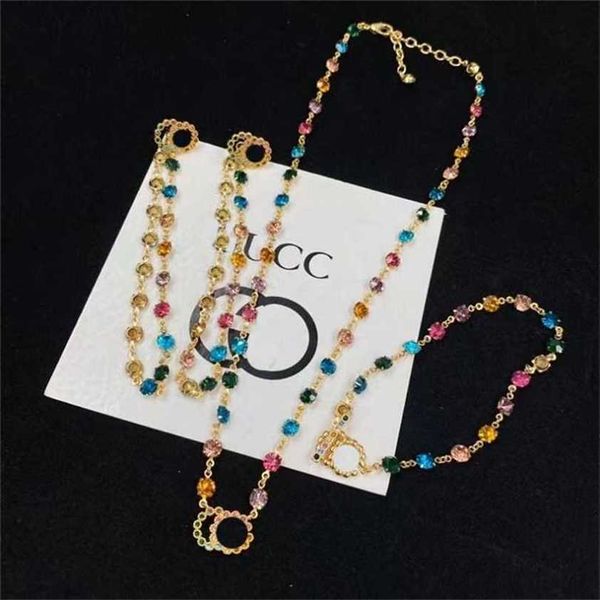2023 designer new jewelry double colored stone set necklace bracelet earrings brass fashion versatile chain, Silver
2023 designer new jewelry double colored stone set necklace bracelet earrings brass fashion versatile chain, Silver
