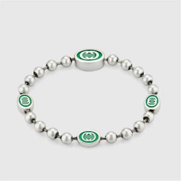 2023 designer new sterling silver classic double interlocking green enamel home bracelet ball lover's same jewelry, Black
2023 designer new sterling silver classic double interlocking green enamel home bracelet ball lover's same jewelry, Black