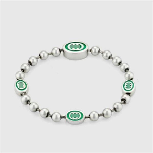 2023 designer new sterling silver classic double interlocking green enamel home bracelet ball lover's same jewelry, Black
2023 designer new sterling silver classic double interlocking green enamel home bracelet ball lover's same jewelry, Black
