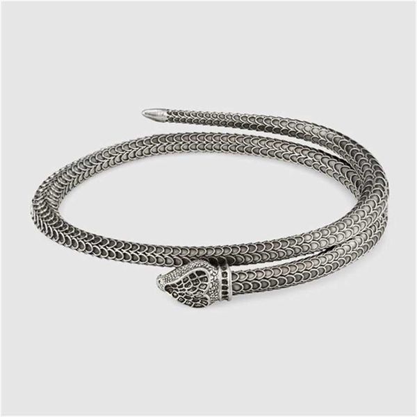 2023 designer new fashion gujia thai silver bracelet tail snake male and female lovers punk bracelet open mouth jewelry, Black
2023 designer new fashion gujia thai silver bracelet tail snake male and female lovers punk bracelet open mouth jewelry, Black