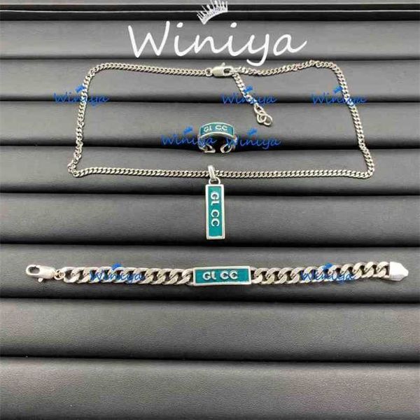 2023 designer new family necklace gujia enamel letter personalized clavicle chain bracelet opening ring wind jewelry, Silver
2023 designer new family necklace gujia enamel letter personalized clavicle chain bracelet opening ring wind jewelry, Silver