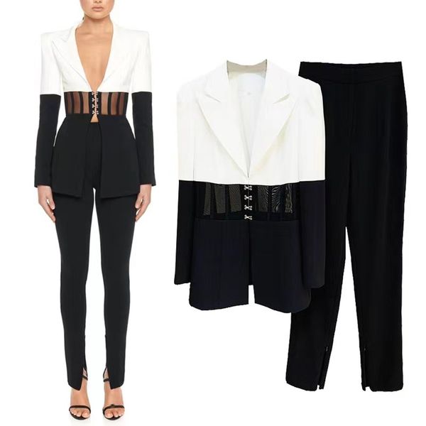 anniversary cocktail prom party designer runway suit set luxury designer woman jacket women's star style single button color block blaz, White;black
anniversary cocktail prom party designer runway suit set luxury designer woman jacket women's star style single button color block blaz, White;black