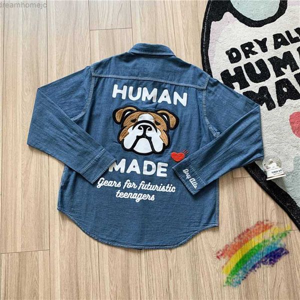 2022fw dog head human made denim shirt men women 1 1 qualit embroidered shirts 0318, White;black
2022fw dog head human made denim shirt men women 1 1 qualit embroidered shirts 0318, White;black