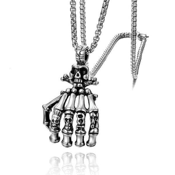 10pcs fashion creative personality ghost claw skull pendant necklace men's punk hip hop non-mainstream jewelry, Silver
10pcs fashion creative personality ghost claw skull pendant necklace men's punk hip hop non-mainstream jewelry, Silver