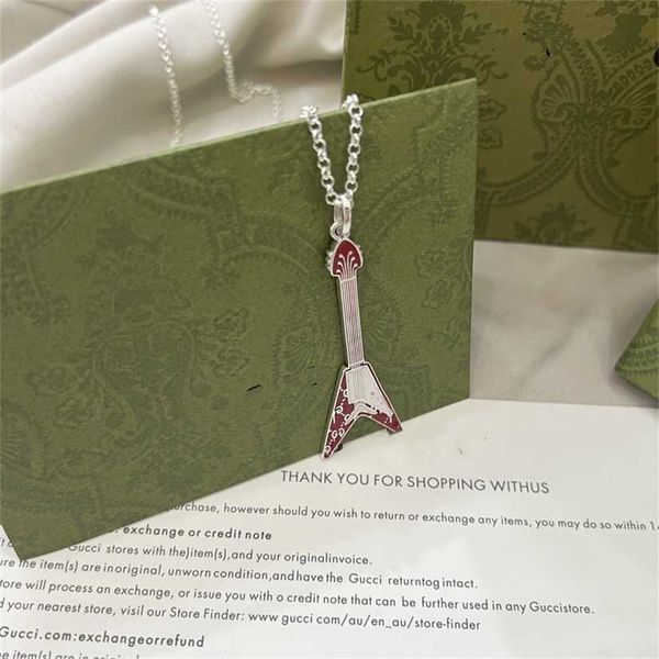 2023 designer new jewelry silver ghost electric guitar punk necklace simple and versatile valentine's day gift, Black
2023 designer new jewelry silver ghost electric guitar punk necklace simple and versatile valentine's day gift, Black