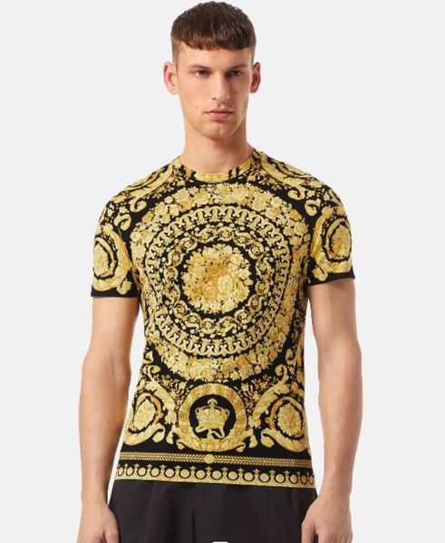 design t shirt cotton tee 2023 ac ver studios summer round golden flower lion print fashionable medusa embroidery simple versatile lovers te, White;black
design t shirt cotton tee 2023 ac ver studios summer round golden flower lion print fashionable medusa embroidery simple versatile lovers te, White;black