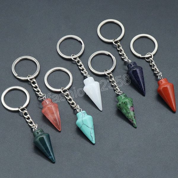 natural crystal stone keychain stainless steel crystal keychain handbag decor keychain cone pendant accessory, Silver
natural crystal stone keychain stainless steel crystal keychain handbag decor keychain cone pendant accessory, Silver