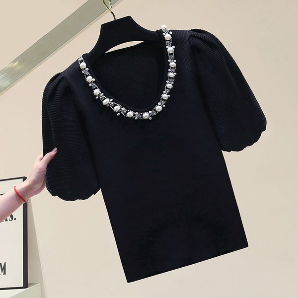 women's t-shirt short sleeve t-shirt women's spring summer lantern sleeve solid color short knitwear straight elastic 230320, White
women's t-shirt short sleeve t-shirt women's spring summer lantern sleeve solid color short knitwear straight elastic 230320, White