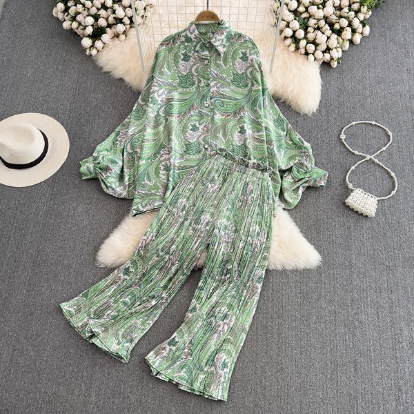 womens two piece pants superaen fashion loose lantern sleeve print shirt twopiece casual high waist pleated spring 230320, White
womens two piece pants superaen fashion loose lantern sleeve print shirt twopiece casual high waist pleated spring 230320, White