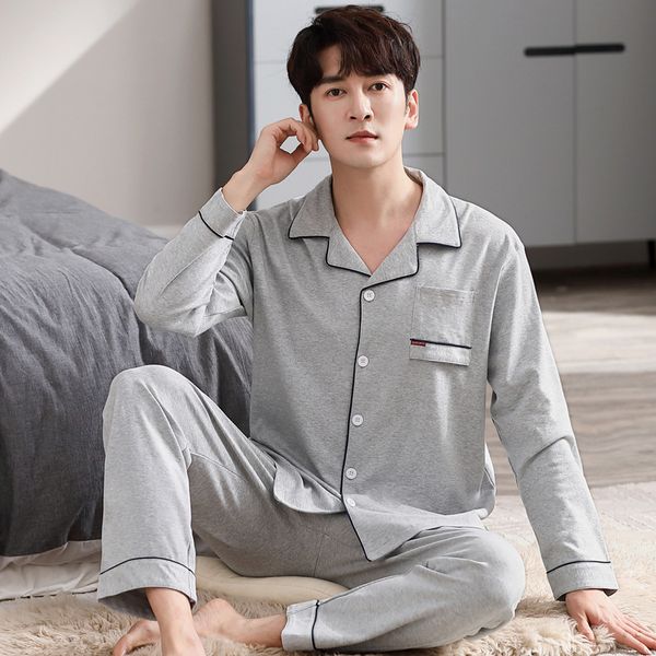men's sleepwear men's cotton longsleeve pajamas cardigan lapel large size loose comfortable skin-friendly home suit 230320, Black;brown
men's sleepwear men's cotton longsleeve pajamas cardigan lapel large size loose comfortable skin-friendly home suit 230320, Black;brown