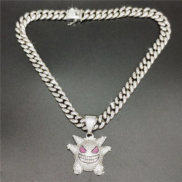 iced out chains little devil pendant necklace for men hip hop bling chains jewelry men's diamond tennis bracelet, Black
iced out chains little devil pendant necklace for men hip hop bling chains jewelry men's diamond tennis bracelet, Black