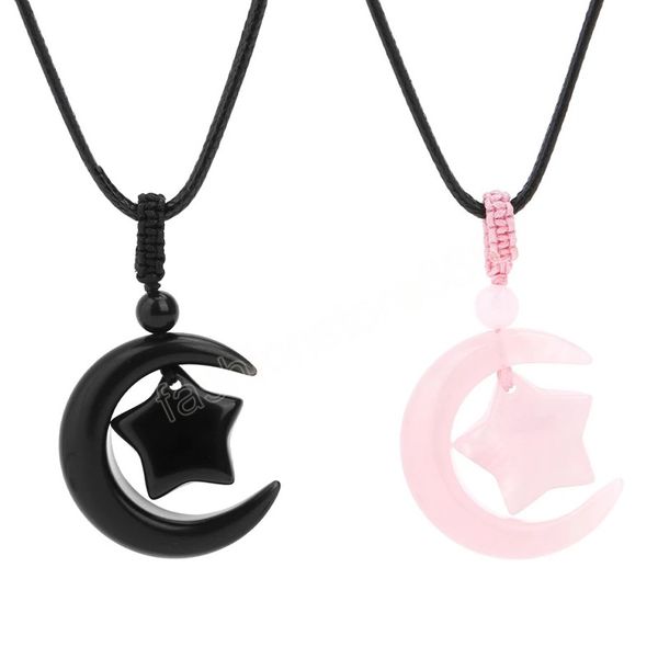 moon star crystal necklace for women natural stone pendant healing rose pink tiger eye necklaces jewelry man, Silver
moon star crystal necklace for women natural stone pendant healing rose pink tiger eye necklaces jewelry man, Silver