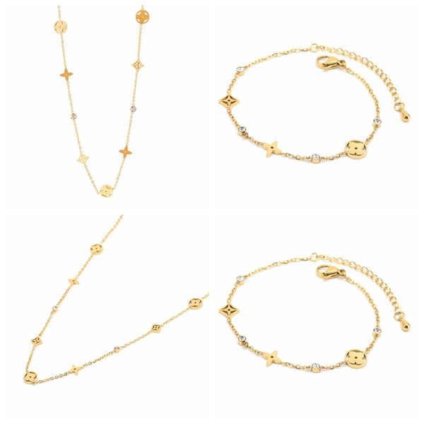 popular brand gold clover necklace bracelet 18k gold stainless steel engagement jewelry for women, Silver
popular brand gold clover necklace bracelet 18k gold stainless steel engagement jewelry for women, Silver