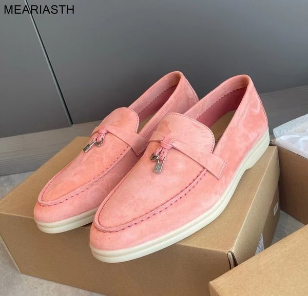 dress shoes meariasth multicolor real leather suede comfortable flat for women round toe metal lock decoration causal 230320, Black
dress shoes meariasth multicolor real leather suede comfortable flat for women round toe metal lock decoration causal 230320, Black
