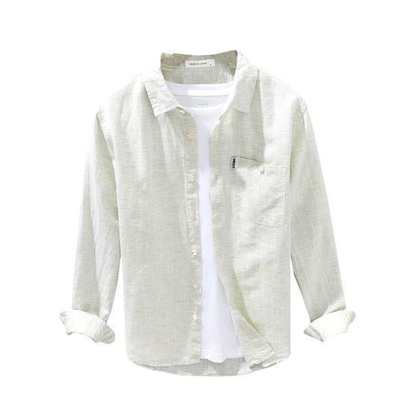 long -sleeved flax shirt men's casual breathable cardigan cotton linen shirt, White;black
long -sleeved flax shirt men's casual breathable cardigan cotton linen shirt, White;black