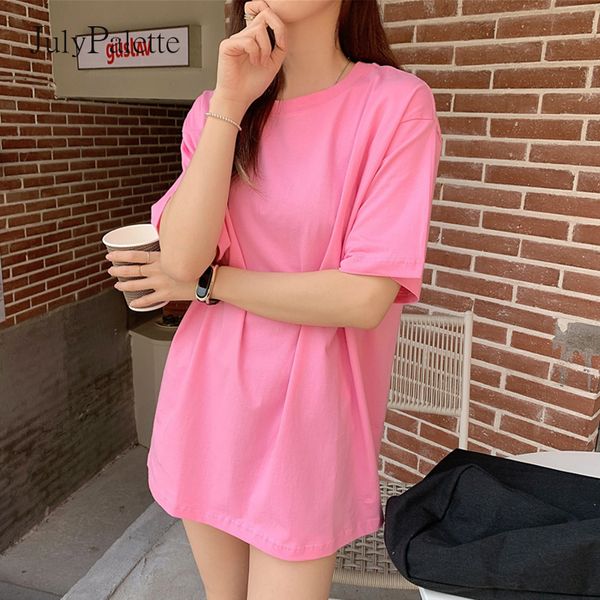 women's t-shirt julypalette candy color short sleeve t-shirt women summer basic all-match loose cotton pink blue female oversize tshirt, White
women's t-shirt julypalette candy color short sleeve t-shirt women summer basic all-match loose cotton pink blue female oversize tshirt, White