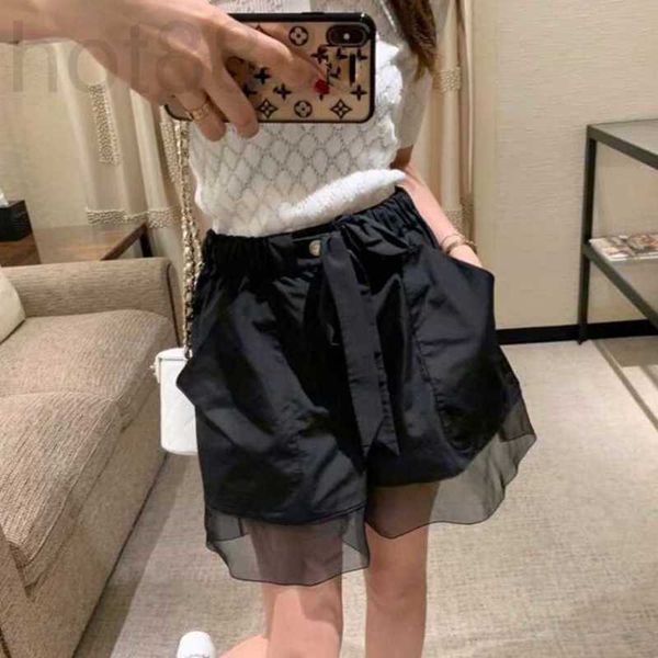 women's shorts designer black slim organza 23 summer relaxed casual high waist design sense a-line wide leg pants itv6, White;black
women's shorts designer black slim organza 23 summer relaxed casual high waist design sense a-line wide leg pants itv6, White;black
