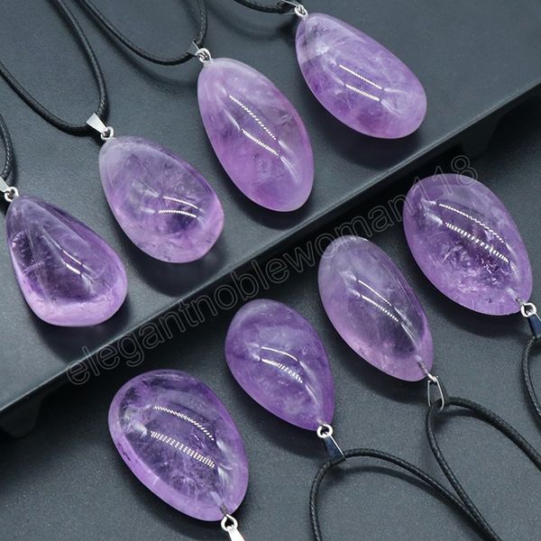 natural amethyst stone pendant water drop shape crystals stone charm long rope chains pendant necklaces for women jewelry, Silver
natural amethyst stone pendant water drop shape crystals stone charm long rope chains pendant necklaces for women jewelry, Silver