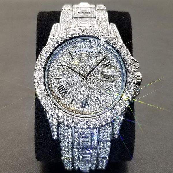 new day date watch for men luxury full diamond silver quartz wristwatch hip hop iced out waterproof watches dropshipping, Slivery;brown
new day date watch for men luxury full diamond silver quartz wristwatch hip hop iced out waterproof watches dropshipping, Slivery;brown