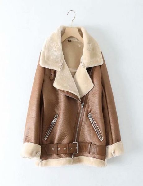 winter coats women thickness faux leather fur sheepskin female jacket aviator outwear casaco feminino1822665, Black;brown
winter coats women thickness faux leather fur sheepskin female jacket aviator outwear casaco feminino1822665, Black;brown