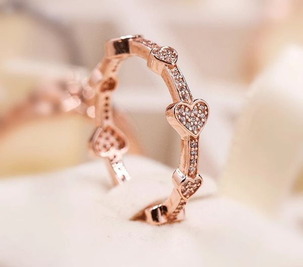 rose gold plated side stones alluring hearts with clear cubic zircon fit pandora jewelry engagement wedding lovers fashion ring for women, Silver
rose gold plated side stones alluring hearts with clear cubic zircon fit pandora jewelry engagement wedding lovers fashion ring for women, Silver