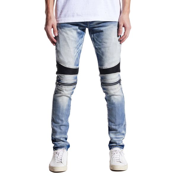 men's jeans leather biker zipper stretch skinny fashion high street moto denim pants 230320, Blue
men's jeans leather biker zipper stretch skinny fashion high street moto denim pants 230320, Blue