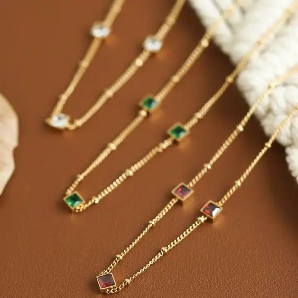 luxury 18k real gold plated emerald choker stainless steel green cubic zirconia cz square crystal necklaces vintage necklace, Golden;silver
luxury 18k real gold plated emerald choker stainless steel green cubic zirconia cz square crystal necklaces vintage necklace, Golden;silver