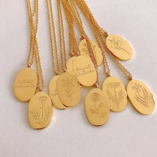 2023 12 birth month flower design pendant necklaces 18k gold plated 316l stainless steel necklace for birthday gift, Silver
2023 12 birth month flower design pendant necklaces 18k gold plated 316l stainless steel necklace for birthday gift, Silver