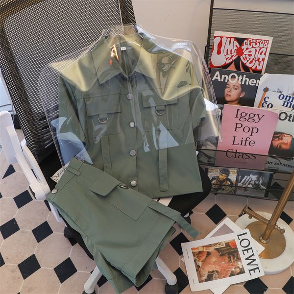 womens two piece pants sets shortsleeved shirts high and waist shorts fashion tooling suit summer safari style overalls o 230320, White
womens two piece pants sets shortsleeved shirts high and waist shorts fashion tooling suit summer safari style overalls o 230320, White