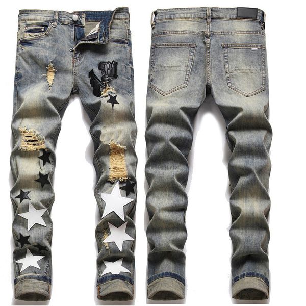 mens jeans designer jeans for mens letter star perforated embroidery patchwork ripped trend brand motorcycle pant mens skinny fashion elasti, Blue
mens jeans designer jeans for mens letter star perforated embroidery patchwork ripped trend brand motorcycle pant mens skinny fashion elasti, Blue