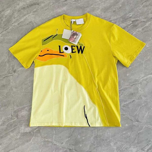 high 22 spring summer new yellow chicken god embroidery t-shirt loose round neck lovers' short sleeved shirt, White;black
high 22 spring summer new yellow chicken god embroidery t-shirt loose round neck lovers' short sleeved shirt, White;black