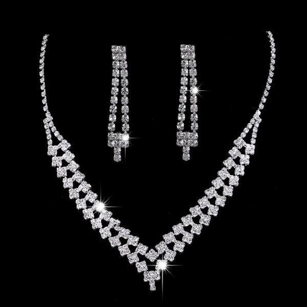 12 sets pendant earring suit inlaid shiny austria crystal earring twinkle bridal neklace chain adjustable length necklace elegant non fading, Silver
12 sets pendant earring suit inlaid shiny austria crystal earring twinkle bridal neklace chain adjustable length necklace elegant non fading, Silver