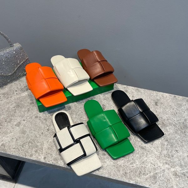 woven flat slippers spring/summer 2023 classic leather square head for women, Black
woven flat slippers spring/summer 2023 classic leather square head for women, Black