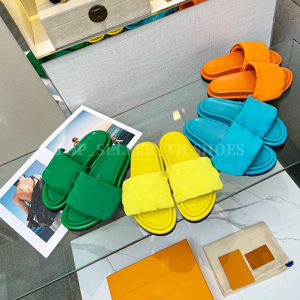 pool pillow mules comfort slides women platform slippers hook loop monograms print sandals with box, Black
pool pillow mules comfort slides women platform slippers hook loop monograms print sandals with box, Black