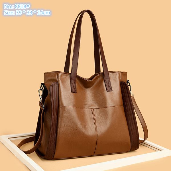 factory wholesale ladies shoulder bags 5 colors simple, soft and comfortable leather tote bag multifunctional fashion handbag sewing pocket
factory wholesale ladies shoulder bags 5 colors simple, soft and comfortable leather tote bag multifunctional fashion handbag sewing pocket