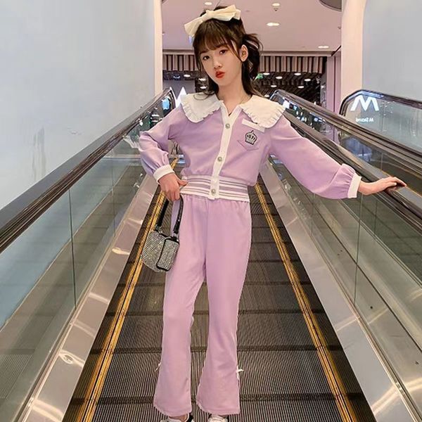 clothing sets spring autumn girls set children long sleeve striped cardigan flare pants 2pcs kids college style clothes suit 230317, White
clothing sets spring autumn girls set children long sleeve striped cardigan flare pants 2pcs kids college style clothes suit 230317, White