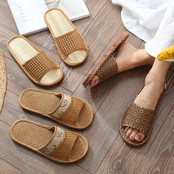slippers bamboo weaving home linen summer men cool rattan women mujer zapatilla 230320, Black
slippers bamboo weaving home linen summer men cool rattan women mujer zapatilla 230320, Black