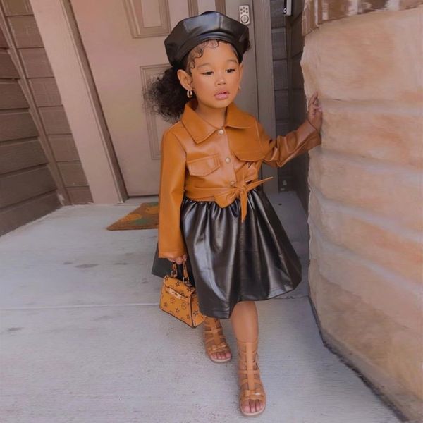 girl's dresses 1-8 years kids girls long sleeve pu patchwork dress autumn clothes dresses children girls casual dresses with belt outfi, Red;yellow
girl's dresses 1-8 years kids girls long sleeve pu patchwork dress autumn clothes dresses children girls casual dresses with belt outfi, Red;yellow