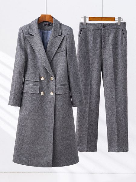 women's suits blazers women pant suit ladies gray coffee apricot double breasted long blazer jacket and trouser work business wear form, White;black
women's suits blazers women pant suit ladies gray coffee apricot double breasted long blazer jacket and trouser work business wear form, White;black