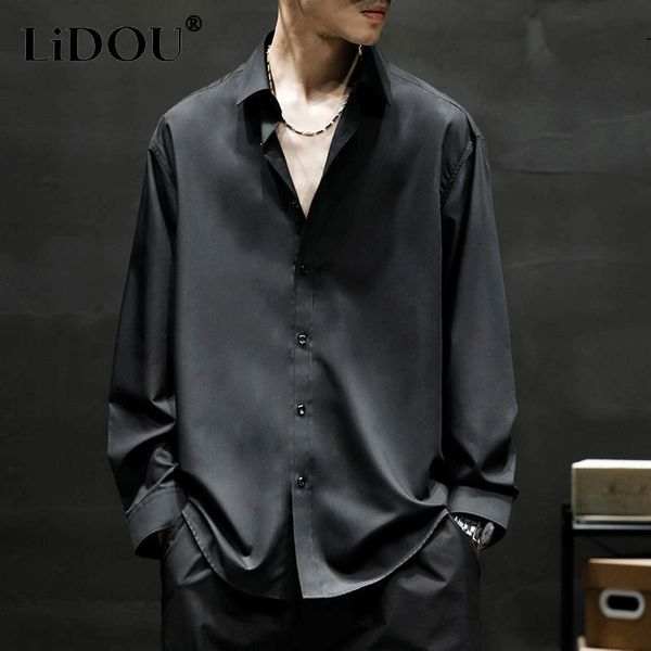men's casual shirts autumn winter casual fashion high-end simple shirt man long sleeve drape solid blouse male loose all match streetwe, White;black
men's casual shirts autumn winter casual fashion high-end simple shirt man long sleeve drape solid blouse male loose all match streetwe, White;black
